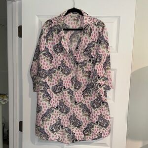 Printfresh “Tiger Queen” LARGE Print  Nightshirt- Pink and Blue